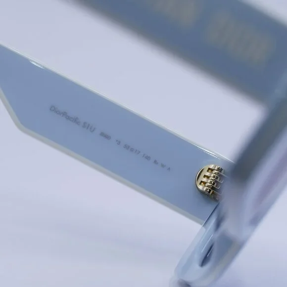 Dior DIORPACIFIC S1U 80B0 Sunglasses Shiny Blue/White Rectangle Frame, Blue Lens - Picture 7 of 11
